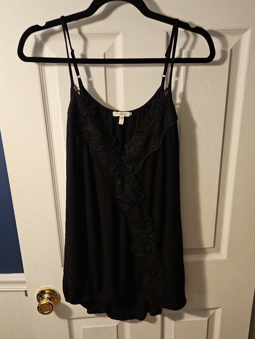 Maurices Black Lace-Trim Chemise Slip with Adjustable Straps